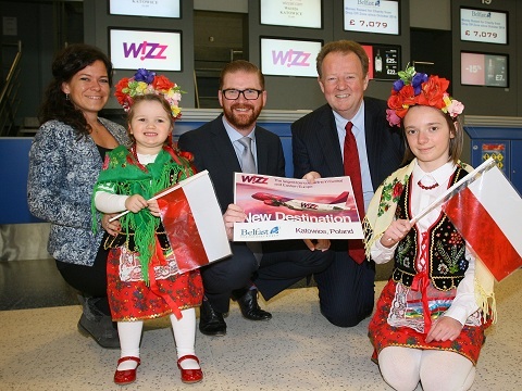 Kasia helps launch new flight route. 